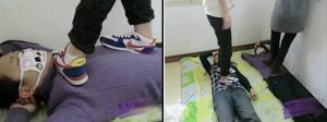 运动鞋白袜可爱拖鞋2人踩踏跳踩等