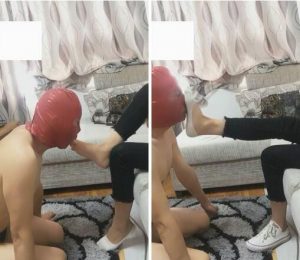沈阳阴天，帆布鞋白船袜堵嘴调教家奴