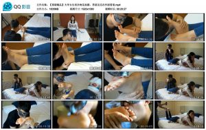 【重磅精品】大学女生初次吻足拍摄，男朋友还在外面看着
