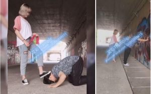 【冰冰女王s】户外重度鞋底耳光羞辱 鞭打 踩踏-97LZTD-66