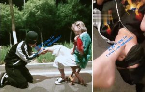 【冰冰女王S】户外恋足 汗脚 羞辱性踩脸-97LZTD-1091