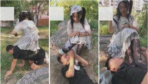 【苏墨墨】小区楼下遛狗踩踏-97LZTD-1355