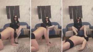 【冷颜女王】直接圣水喂食，重度虐待