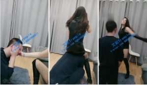 娱乐打死狗！再加皮手套打暴力耳光