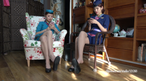 【K&M】Rui and Wangjia Kunming airlines crew before the flight feetJoi [4k] -97LZTD-1918913