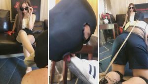 【黑甜女蒂S】强迫狗奴清理脏鞋底-97LZTD-81773