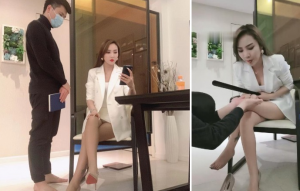【萱萱S】秘书伺候女上司牛奶泡玉足-97LZTD-82679