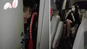 坏女孩依依和小鱼高跟踢踩
