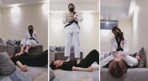 【若依】跆拳道女用暴力考验爱情（超狠耳光）-97LZTD-8343010