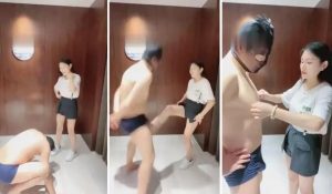 【诺曦】超狠-小白鞋强制踢裆虐乳（断子绝孙腿）-97LZTD-8343102