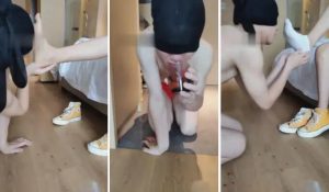 【Welldoer】帆布鞋原味白袜裸足羞辱-97LZTD-100222217