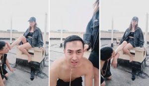 【刘二狗】天台舔鞋舔脚极度羞辱专场-97LZTD-834543