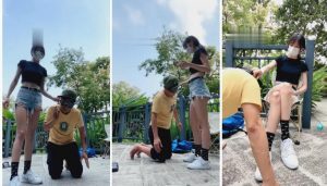 【暴力美学】御姐小白鞋棉袜户外揪耳光-97LZTD-834696