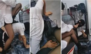 【夏馨】马丁靴黑丝笼中戏耍贱狗-97LZTD-834793