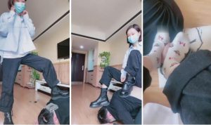 【Q月S】靴子棉袜踩踏塑料袋窒息-97LZTD-835066699
