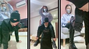 【Q月s】TJ场：黑色马丁靴骑马踩踏遛狗喂食-97LZTD-835066785