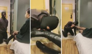 【北京嘉文】小白狗第一次舔鞋靴舔脚-97LZTD-83507539