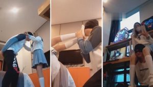 【重庆柠檬s】小白鞋过膝袜暴力揍18岁学生狗-97LZTD-83507622