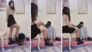 【巴莉女王】分泌物内裤塞嘴铆钉靴踹狗头脸-97LZTD-835067970