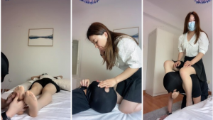 【巴莉女王】卧室与狗闲聊按摩闻脚口水喂食-97LZTD-83507174