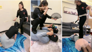 【鑫儿教头】藤鞭狠抽强制清理各种鞋子闻臭脚升水-97LZTD-83507216