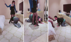 【莫妮卡】黑丝脚惩罚偷懒员工-97LZTD-83507349