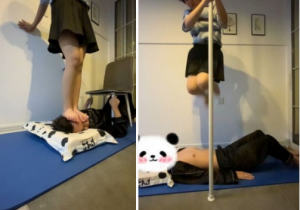 小主妹妹第二次玩弄蹦床哥哥