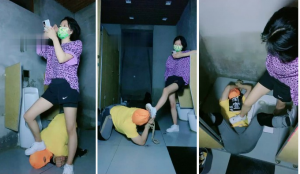 【美离子】公共场所羞辱46岁老狗厕奴-97LZTD-84405
