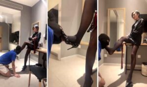 【狗哥】绿帽老公等老婆回家-耳光高跟黑丝舔插嘴吃tt-97LZTD-91446