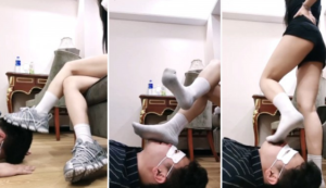 【七大小姐】夜跑后超臭棉袜羞辱-脚踩酸奶喂食-97LZTD-91794