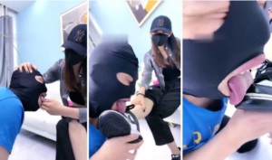 【美娜格格】连环耳光AJ踢踹捏狗舌鞋插嘴踩踏骑马-97LZTD-91918