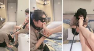 【尤黎】母畜-狗链遛狗鞭打闻舔原味脚-97LZTD-932664266621