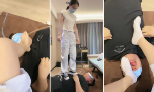 【奈奈】鞋子踩头踩脸舔鞋底袜底大口喝圣水-97LZTD-93492