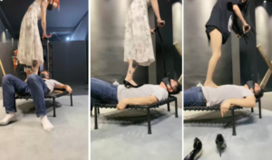 【冰诺】高跟肉丝全体重跳踩人体蹦床-97LZTD-93261