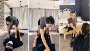 【潘妮女王】长靴黑丝踩掐乳鞭打品尝原味脚-97LZTD-93526
