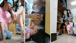 【爱可呀】带学姐去素人寝室伺候跪拜清理各种鞋-97LZTD-93833