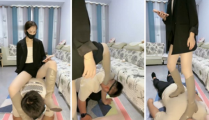 【奈奈】长靴全体重踩骑狗背虐拖鞋抽耳光-97LZTD-94598