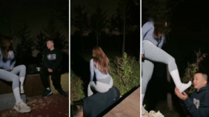 【三三】运动女神户外调-闻白袜人肉座椅舔脚趾原味做口罩-97LZTD-94766