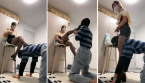 【樱子大人】臀部诱惑黑丝脚踩狗脸竖中指鄙视骑马胯下辱-97LZTD-95736