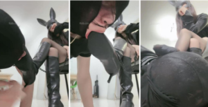 【月影儿】兔女郎S-碾压狗爪舔长靴强制闻鞋窝-97LZTD-95317