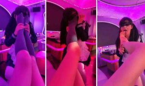 【美美子】KTV女慕伺候-闻靴臭袜脚捂脸裸足插嘴舔-97LZTD-95143