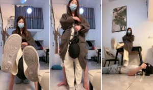 【樱子大人】舔原味裸足白袜空军一号踩踏鞋抽耳光-97LZTD-96645
