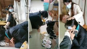【爱可呀】寝室伺候班花-吸味清理鞋首尝升水楼道舔脚-97LZTD-96656