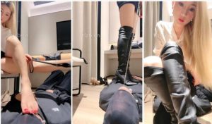 【盛捷】长靴高跟美腿诱惑舔踩狗乳-97LZTD-96990
