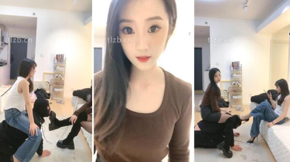 【乔妹】姐妹花S-骑狗背强制舔口水吐脸地板舔食【双视角版】-97LZTD-97457