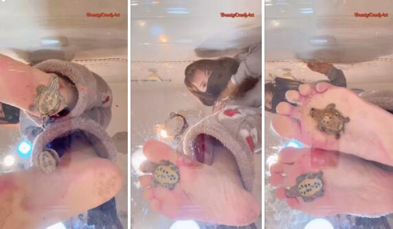 【BeautyCrushArt】夏树凉鞋+裸足underglass vision踩乌龟-97LZTD-97407