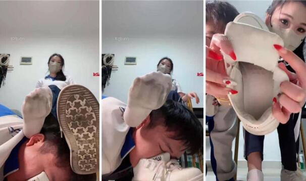 【甜心教主】学生服诱惑-超臭白袜气味辱嘴洗袜子-97LZTD-97353