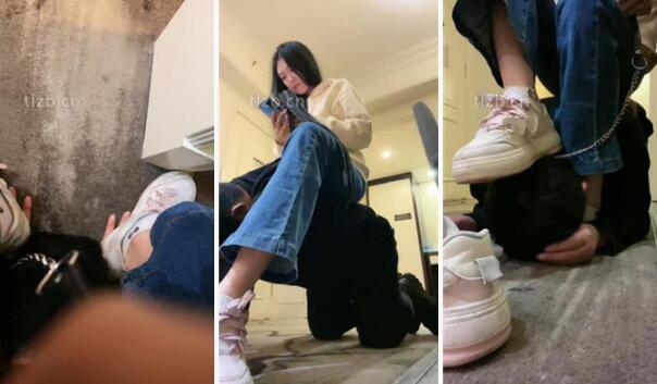 【佳佳】运动鞋白袜踩虐骑马遛狗-97LZTD-97293