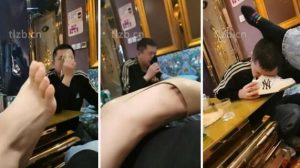 【文文文】KTV-素人S-闻小白鞋黑棉袜-97LZTD-97091