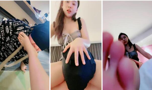 【夏芙】数据线狠抽烧腿毛肉丝脚踩踏-97LZTD-97555